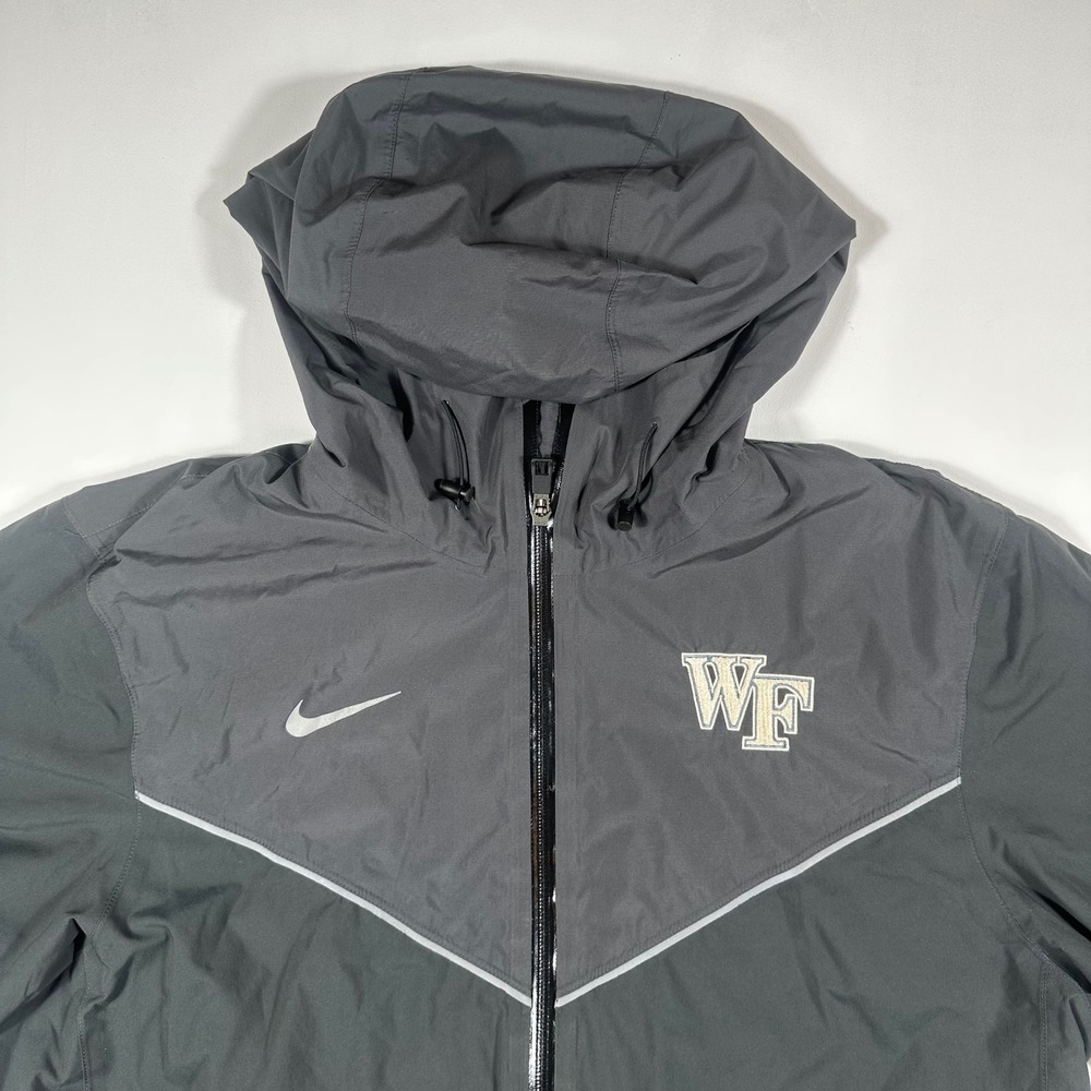 Nike Storm-FIT Jacket Mens Large Wake Forest Hooded Windbreaker Gray